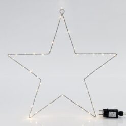 ΑΣΗΜΙ ΑΣΤΕΡΙ ΦΩΤΙΖΟΜΕΝ0 50cm, 50 MINI LED ΣΤΟ ΑΣΤΕΡΙ ΚΑΙ 15 MINI LED ΣΤΟ ΚΑΛΩΔΙΟ, ΣΤΑΘΕΡΟΣ ΜΕΤΑΣΧΗΜΑΤΙΣΤΗΣ, ΑΣΗΜΙ ΧΑΛΚΙΝΟ ΚΑΛΩΔΙΟ, ΘΕΡΜΟ ΛΕΥΚΟ LED, ΠΡΟΕΚΤΑΣΗ ΠΑΡΟΧΗΣ 3m, IP44