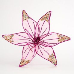 ΛΟΥΛΟΥΔΙ ΟΡΓΑΝΤΖΑ, ΔΙΑΦΑΝΟ ΜΠΟΡΝΤΩ ΜΕ GLITTER, 30cm