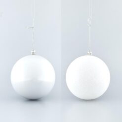 ΜΠΑΛΑ ΠΛΑΣΤΙΚΗ, ΛΕΥΚΗ, ΣΕΤ 6ΤΜΧ, (2 ΠΕΡΛΕ, 4 GLITTER), 10cm