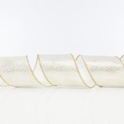 ΚΟΡΔΕΛΑ ΛΕΥΚΗ, ΜΕ ΧΡΥΣΑ ΣΧΕΔΙΑ, 6,35cm, 10Y