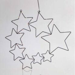 ΚΟΜΗΤΗΣ, 8 ΑΣΤΕΡΙΑ ΜΕ 65 ΘΕΡΜΑ ΛΕΥΚΑ LED, ΜΑΥΡΟ ΜΕΤΑΛΛΙΚΟ ΣΚΕΛΕΤΟ, ΜΑΥΡΟ ΧΑΛΚΟ, 56x51cm, IP44