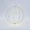 ΑΣΗΜΙ ΜΕΤΑΛΛΙΚΗ ΜΠΑΛΑ ΦΩΤΙΖΟΜΕΝΗ 40cm, 240 MINI LED, ΣΤΑΘΕΡΟΣ ΜΕΤΑΣΧΗΜΑΤΙΣΤΗΣ, ΑΣΗΜΙ ΧΑΛΚΙΝΟ ΚΑΛΩΔΙΟ, ΘΕΡΜΟ ΛΕΥΚΟ LED, ΠΡΟΕΚΤΑΣΗ ΠΑΡΟΧΗΣ 3m, IP44