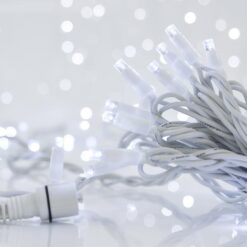 ΣΕΙΡΑ, 100 LED 5mm ΜΕ ΚΑΛΥΜΜΑ, 230V, 3 ΕΠΕΚΤΑΣΕΙΣ ΕΩΣ 9 ΣΕΤ, ΛΕΥΚΟ ΚΑΟΥΤΣΟΥΚ ΚΑΛΩΔΙΟ, ΛΕΥΚΟ LED ANA 10cm, ΠΡΟΕΚΤΑΣΗ ΠΑΡΟΧΗΣ 1.5m, ΙΡ65