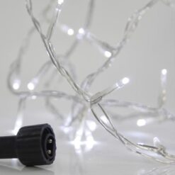 ΣΕΙΡΑ, 100 LED 3mm, 31V ΜΕΤΑΣΧΗΜΑΤΙΣΤΗ, 4 ΕΠΕΚΤΑΣΕΙΣ ΕΩΣ 3 ΣΕΤ, ΔΙΑΦΑΝΟ PVC ΚΑΛΩΔΙΟ, ΛΕΥΚΟ LED ΑΝΑ 5cm, ΠΡΟΕΚΤΑΣΗ ΠΑΡΟΧΗΣ 3m, ΙP44