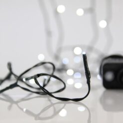 ΣΕΙΡΑ, 100 LED 3mm, 31V ΜΕΤΑΣΧΗΜΑΤΙΣΤΗ, 8 ΠΡΟΓΡΑΜΜΑΤΑ & ΜΝΗΜΗ, ΠΡΑΣΙΝΟ PVC ΚΑΛΩΔΙΟ, ΛΕΥΚΟ LED ΑΝΑ 5cm, ΠΡΟΕΚΤΑΣΗ ΠΑΡΟΧΗΣ 3m, ΙΡ44