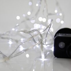 ΣΕΙΡΑ, 100 LED 3mm, 31V ΜΕΤΑΣΧΗΜΑΤΙΣΤΗ, 8 ΠΡΟΓΡΑΜΜΑΤΑ & ΜΝΗΜΗ, ΔΙΑΦΑΝΟ PVC ΚΑΛΩΔΙΟ, ΛΕΥΚΟ LED ΑΝΑ 5cm, ΠΡΟΕΚΤΑΣΗ ΠΑΡΟΧΗΣ 3m, ΙΡ44