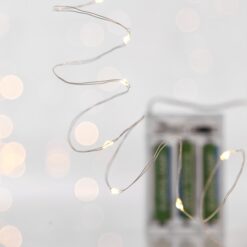ΣΕΙΡΑ, 20 MINI LED, ΜΠΑΤΑΡΙΑΣ 3xAA, ΧΡΟΝΟΔΙΑΚΟΠΤΗ, ΑΣΗΜΙ ΧΑΛΚΙΝΟ ΚΑΛΩΔΙΟ, ΘΕΡΜΟ ΛΕΥΚΟ LED ANA 10cm, ΠΡΟΕΚΤΑΣΗ ΠΑΡΟΧΗΣ 10cm, IP20