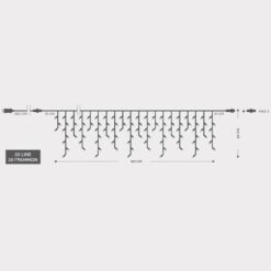 ΒΡΟΧΗ, 100 LED 3mm, 31V ΜΕΤΑΣΧΗΜΑΤΙΣΤΗ, 4 ΕΠΕΚΤΑΣΕΙΣ ΕΩΣ 3 ΣΕΤ, ΔΙΑΦΑΝΟ PVC ΚΑΛΩΔΙΟ, ΘΕΡΜΟ ΛΕΥΚΟ LED (H60 x W180cm, 3/7/4/6), ΠΡΟΕΚΤΑΣΗ ΠΑΡΟΧΗΣ 3m, ΙΡ44