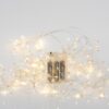 CLUSTER 2m, 120 MINI LED, ΠΕΡΛΕΣ, ΜΠΑΤΑΡΙΑΣ 3xAA, ΑΣΗΜΙ ΧΑΛΚΙΝΟ ΚΑΛΩΔΙΟ, ΘΕΡΜΟ ΛΕΥΚΟ LED, ΠΡΟΕΚΤΑΣΗ ΠΑΡΟΧΗΣ 50cm, IP20
