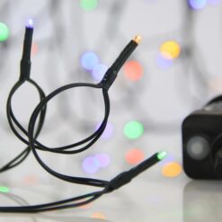ΣΕΙΡΑ, 100 LED 3mm, 31V ΜΕΤΑΣΧΗΜΑΤΙΣΤΗ, 8 ΠΡΟΓΡΑΜΜΑΤΑ & ΜΝΗΜΗ, ΠΡΑΣΙΝΟ PVC ΚΑΛΩΔΙΟ, ΧΡΩΜΑΤΙΣΤΟ LED ΑΝΑ 5cm, ΠΡΟΕΚΤΑΣΗ ΠΑΡΟΧΗΣ 3m, ΙΡ44