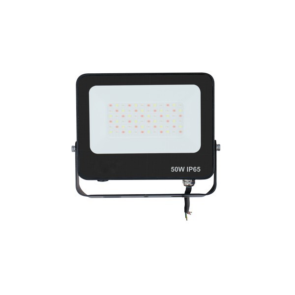 ΠΡΟΒΟΛΕΑΣ LED 50W SMD RGBW 100-265V IP66 ΜΑΥΡΟΣ PLUS