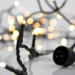 ΣΕΙΡΑ, 100 LED 3mm, 31V ΜΕΤΑΣΧΗΜΑΤΙΣΤΗ, 4 ΕΠΕΚΤΑΣΕΙΣ ΕΩΣ 3 ΣΕΤ, ΠΡΑΣΙΝΟ PVC ΚΑΛΩΔΙΟ, ΘΕΡΜΟ ΛΕΥΚΟ LED ΑΝΑ 5cm, ΠΡΟΕΚΤΑΣΗ ΠΑΡΟΧΗΣ 3m, ΙΡ44