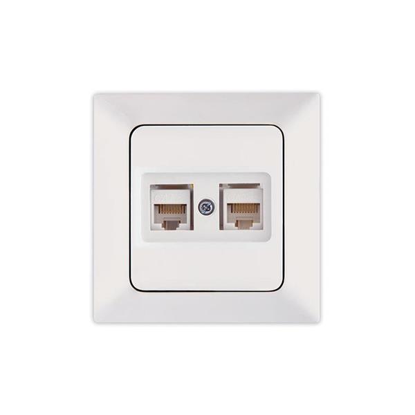ΠΡΙΖΑ DATA CAT 6 RJ 45 ΔΙΠΛΗ ΛΕΥΚΗ