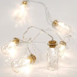ΣΕΙΡΑ ΜΠΑΤΑΡΙΑΣ, 10 LED 5mm, ΠΡΟΕΚΤΑΣΗ ΠΑΡΟΧΗΣ 50cm, ΘΕΡΜΑ ΛΕΥΚΑ, ΜΠΟΥΚΑΛΑΚΙΑ ΜΕ ΣΥΡΜΑ ΧΑΛΚΟΥ ΣΤΟ ΕΣΩΤΕΡΙΚΟ, ΑΝΑ 15cm, IP20