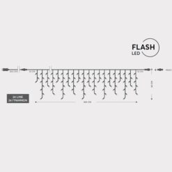 ΒΡΟΧΗ, 144 LED 3mm, 36V ΜΕΤΑΣΧΗΜΑΤΙΣΤΗ, 4 ΕΠΕΚΤΑΣΕΙΣ ΕΩΣ 3 ΣΕΤ, ΔΙΑΦΑΝΟ PVC ΚΑΛΩΔΙΟ, 120 ΘΕΡΜΟ ΛΕΥΚΟ LED & 24 ΛΕΥΚΑ FLASH LED (H60 x W300cm, 5/7/5/7), ΠΡΟΕΚΤΑΣΗ ΠΑΡΟΧΗΣ 3m, ΙΡ44