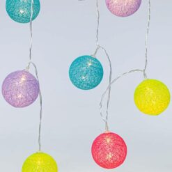 ΣΕΙΡΑ, 10 LED 5mm, ΧΡΩΜΑΤΙΣΤΕΣ ΜΠΑΛΕΣ Φ6cm, 31V ΜΕΤΑΣΧΗΜΑΤΙΣΤΗ, ΔΙΑΦΑΝΟ PVC ΚΑΛΩΔΙΟ, ΘΕΡΜΟ ΛΕΥΚΟ LED ΑΝΑ 15cm, ΠΡΟΕΚΤΑΣΗ ΠΑΡΟΧΗΣ 3m, IP44